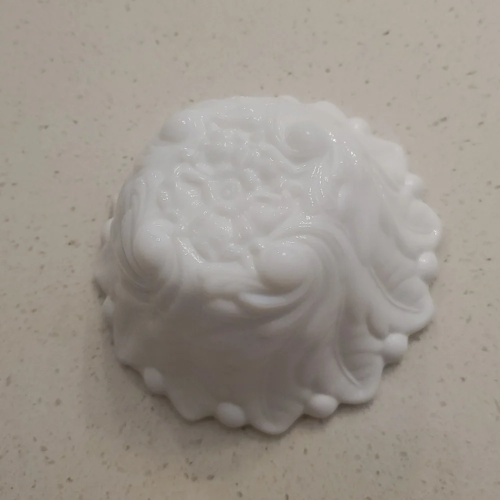 Wild Rose Pattern Milk Glass Taper Candle Holder
